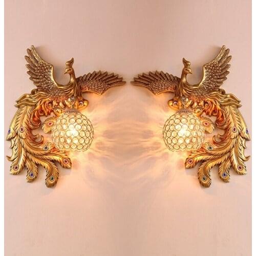 Modern LED Peacock Wall Lamp Living Room Bedroom Loft Bathroom Mirror Wall Decoration Accessories Home Interior Lighting Fixture