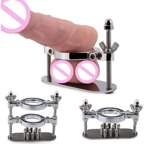 Adult products male squeezer sex toys stainless steel scrotum squeezer egg egg prickly testicle clamp penis lock