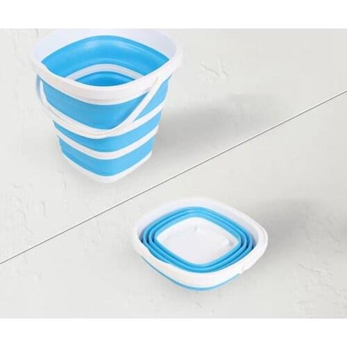 10L Bucket for Fishing Folding Collapsible Bucket Car Wash Outdoor Fishing Square Barrel Bathroom Kitchen Silicone Camp Bucket