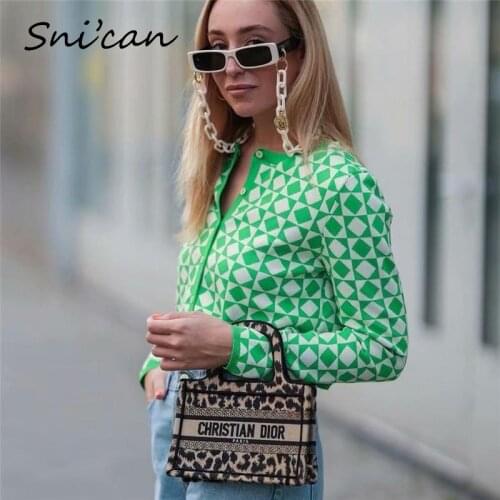 Za Argyle Knitted Cardigan Autumn Spring Women Casual Cropped Sweater Fashion Ladies Chic Tops Outwear Gilet Femme Manche Longue