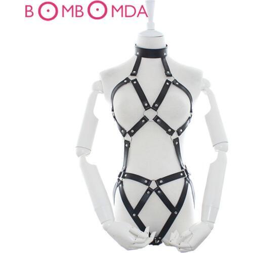 1PC PU Leather Bondage Female Chastity Belt Body Breast Restraints Set Fetish Adult Sex Toys For Couples