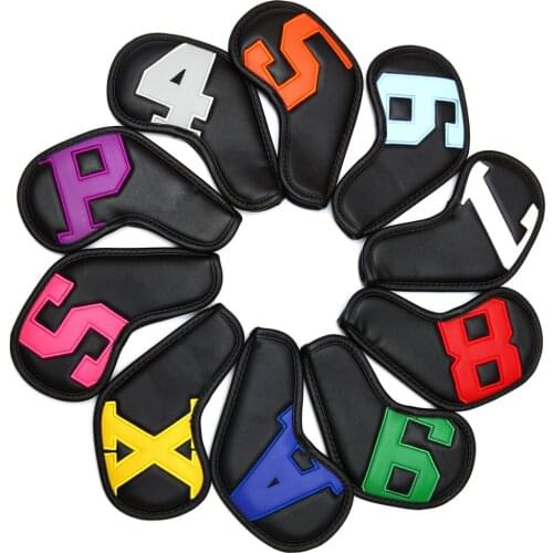 10pcs 4-9 ASPX PU Colorful Number Golf Iron Head Covers Iron Headovers Wedges Covers