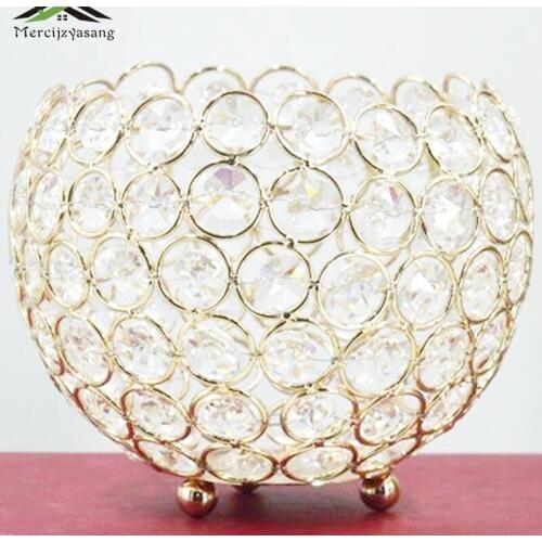10Pcs/Lot Table Candle Holder Plating Crystal Candlestick Geometric Romantic Candle Holders for Wedding/Dinner Decoration GZT092