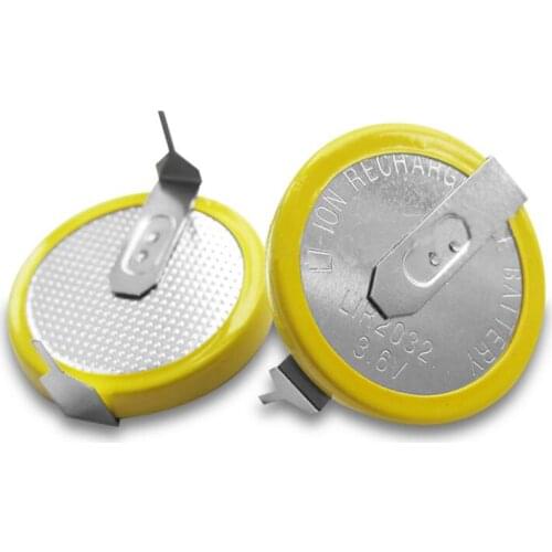 100PCS LIR2032 Rechargeable Lithium Li-ion Batteries 3.6V 40mAh Button Coin Cells Battery For Watch Calculator Free Shipping