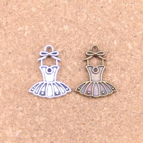 106pcs Charms ballet tutu dress ballerina skirt 20x16mm Antique Pendants,Vintage Tibetan Silver Jewelry,DIY for necklace