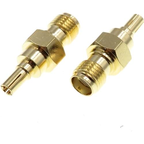 2Pcs RF Coaxial Connector Adaptor SMA Famale Head Turn to CRC9 Male Head Gold Plating Brass Socket RF Adaptors