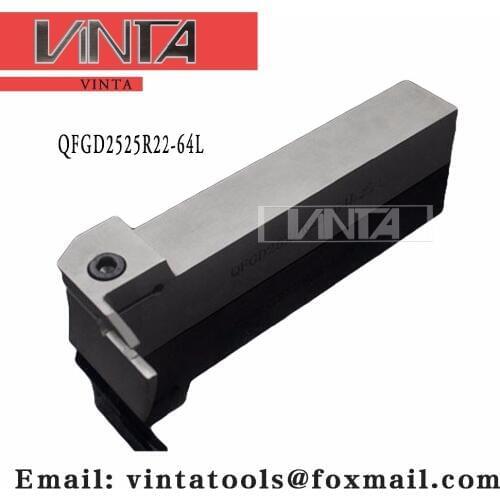Free shipping QFGD2525R22-64L cnc cutting tools Surface Grooving tool holder matched inserts ZTGD0404-MG with good quality