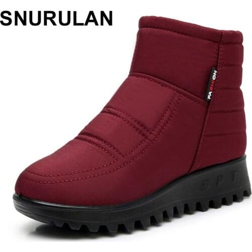 SNURULAN snow boots for women new winter boots non-slip ankle cotton brand low winter snow boots warm shoes for womenE027