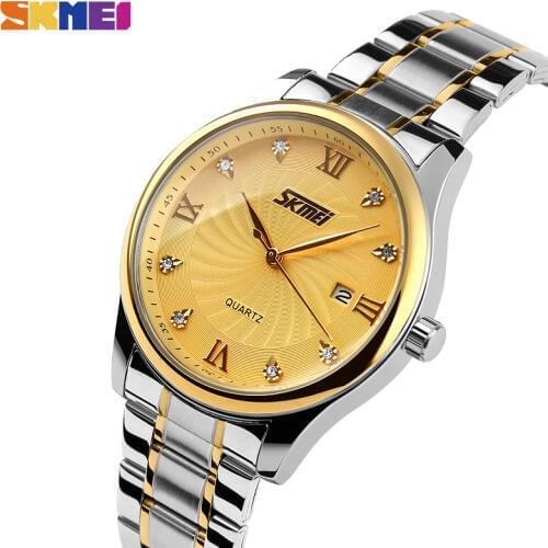2020 SKMEI Luxury Men Quartz Watch Casual Business Watches Male Waterproof Wristwatches Top Brand Relogio Masculino 9101 Clock