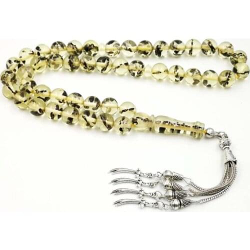 Rosary 45 Special Beads Resin Inside Sesame Mastkhan prayer beads 10mm Mans Bracelets