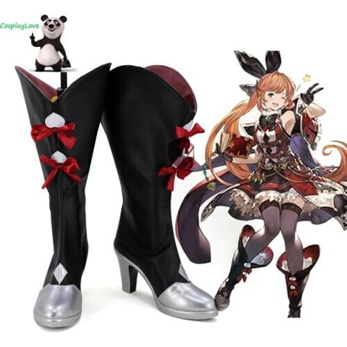 CosplayLove Granblue Fantasy Clarisse Black Shoes Cosplay Long Boots Leather Custom Made For Halloween Christmas