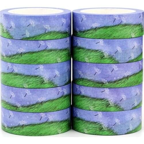 NEW 10pcs/Lot Decorative Meadow Dandelion Washi Tapes DIY Bullet Journal Adhesive Masking Tape Cute Stationery