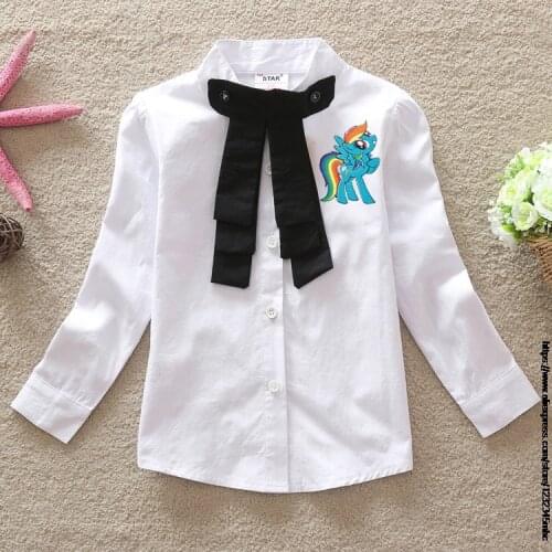 Childrens shirts My Little Baby girl pony England Style With Plaid bow tie Cotton 100% Full-sleeved Kids Boys shirts clothing