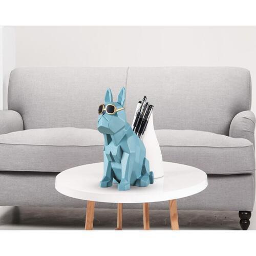 Europe Creative spectacle dog Resin miniature figurines tabletop crafts Pen container home decor Office storage box