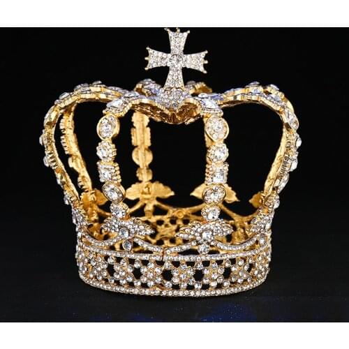 Crystal Vintage Royal Queen King Tiaras and Crowns Men/Women Pageant Prom Diadem Hair Ornaments Wedding Hair Jewelry Accessories