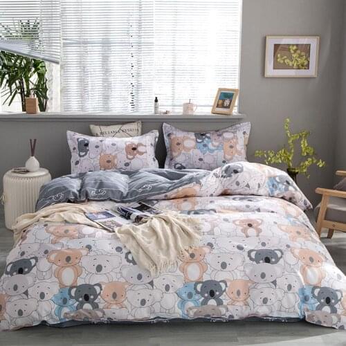 2021Ｎew Comforter Bedding Sets New flowers cartoon active printing and dyeing sanding bedding sheets quilt cover pillowcase