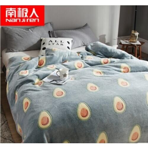 Nanjiren Coral Blanket Quilt Thinned Warm Flannel Blanket Winter Bed Single Tropical Student Nap