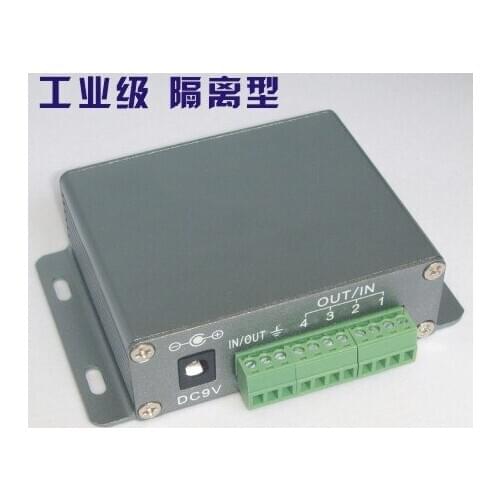 Aluminum alloy shell of industrial class active four way isolated RS485 HUB hub