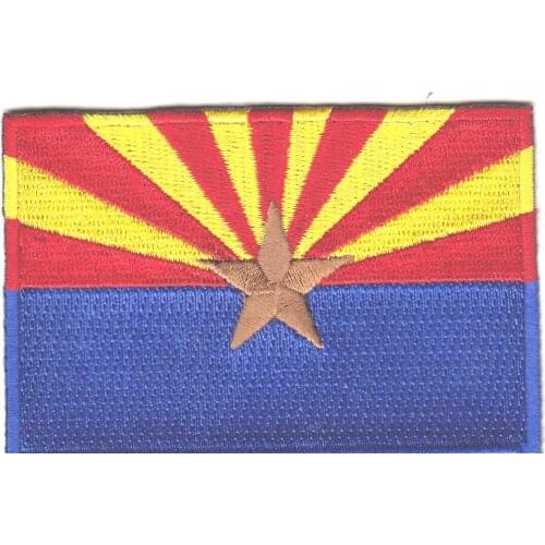 Hot! ARIZONA STATE FLAG Iron On Embroidered Patch Southwest (Size is about 7-4.6 cm)