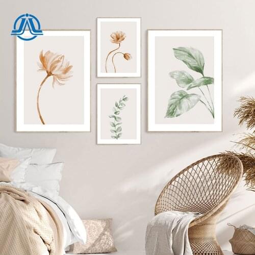 Minimalist Green Leaf Poster Flower Print Nordic Canvas Painting Wall Art Modern Picture For Living Room On The Wall Home Decor
