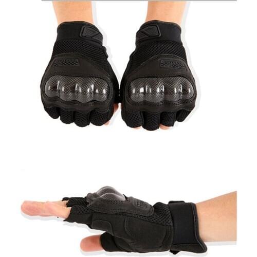 Black Moto Gloves Microfiber Touch Screen Breathable Antiskid Comfortable and Not Tight Hard Shell Protection Cycling Gloves