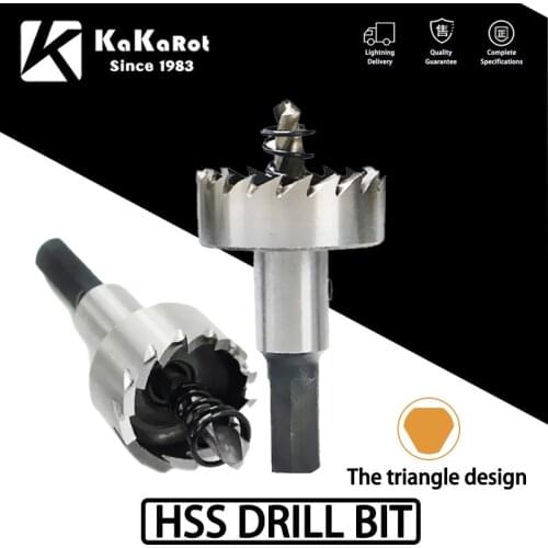 Free shipping KaKarot HSS Drill Bit Hole Saw Set Carbide Tip Stainless Steel Metal Alloy High Speed Steel Drill Bit 12-80mm