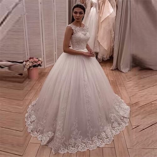 NUOXIFANG New Gorgeous Lace Appliques Ball Gown Wedding Dress 2021 vestido de noiva robe de mariee vestidos de festa Bride Dress