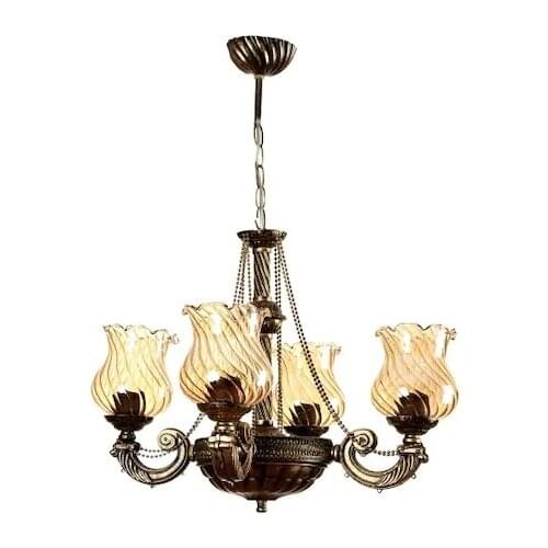 VENON LIGHTING BEYKOZ 4 PCS GLAZED BLACK YELLOW PATİNE AVİZE