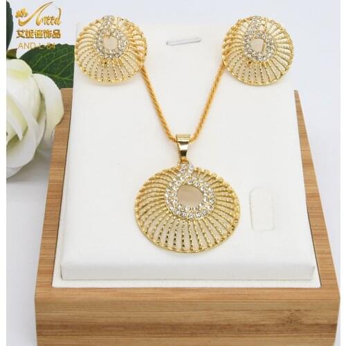 ANIID Necklaces Sets Jewellery Gold Plated And Earring Western African Dubai Designer Indian Jewellery Wedding Bracelets Bridal