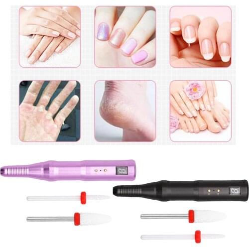 Portable Electric Nail Drill Set USB Manicure Pedicure Pen Polisher
