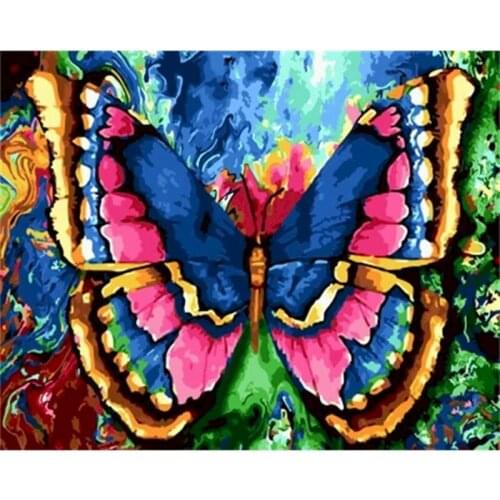 Elaborate 40x50cm Frame Painting By Numbers Animals On Canvas Pictures By Numbers Home Decor DIY Art Style Colorful Butterfly