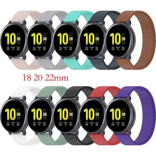 Universal 18 20 22mm strap smart watch silicone integrated elastic replacement wristband For Samsung Huawei xiaomi Amazfit bip