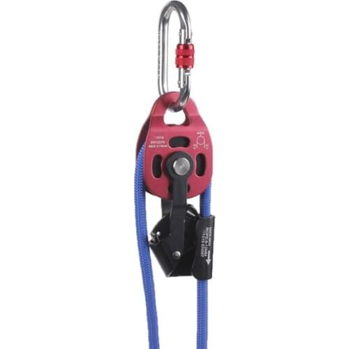 Rock Climbing Equipment 25Kn Workload Rescue Speed Pulley Heavy Duty Rescue Single Swivel Rope Pulley Block Equipment