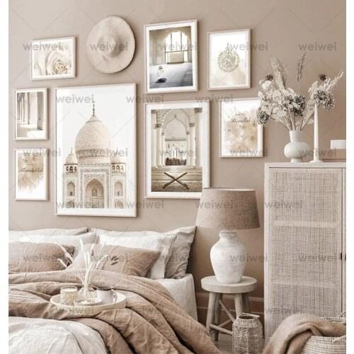 Taj Mahal Islamic Religious Build Muslim Wall Canvas Painting Nordic Posters and Prints Wall Pictures for Living Room Decor