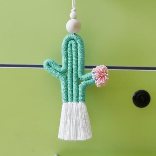 Home Room Decoration Pendant Hand Woven Tapestry Cactus Christmas Pendant Crafts Baby Kid Nursery Wall Hanging Ornaments N2UE