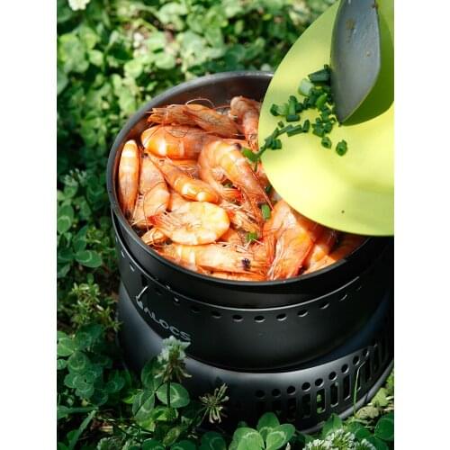 2-4 Person Outdoor Cookware Camping Alcohol Stove Cook Set for Camping Hiking Picnic Stove with Gripper Pot