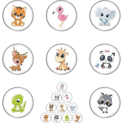 Smart Little Animals Cute and Energetic Pet Love 12mm/20mm/25mm/30mm Photo Glass Cabochon Demo Flat Back Making Findings