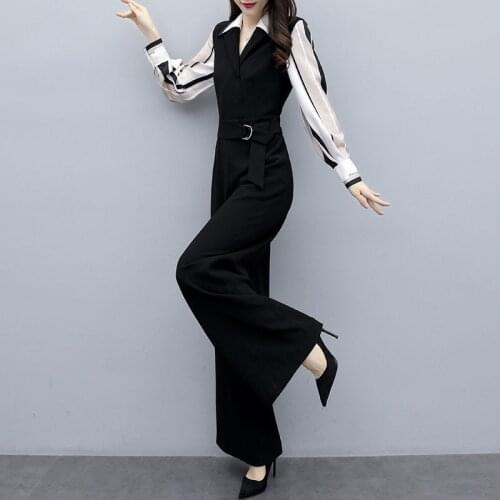 Spring Summer Jumpsuit For Women 2021 Autumn New Korean Fashion Casual Bodysuit With High Waist And Wide Leg Pants Club Outfits
