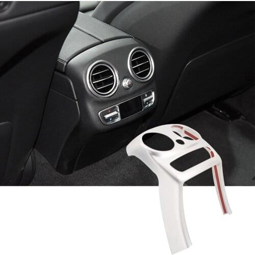 1pcs Chrome ABS Plastic Stickers Car Rear Row Air Conditioning Vent Frame Trim for Mercedes Benz C Class 2019 Year Accessories