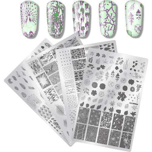 1pc Nail Stamping Plates Fashion Girl Irregular Shape Cute Animals DIY Design Nail Art Stamp Stamping Template Image Plate Stenc