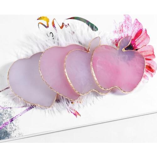 1Pc Apple/heart/star shape Resin Nail Color Paint Palette Drawing Natural Pink Color for Nail Color Mixing Display Nail Art Tool