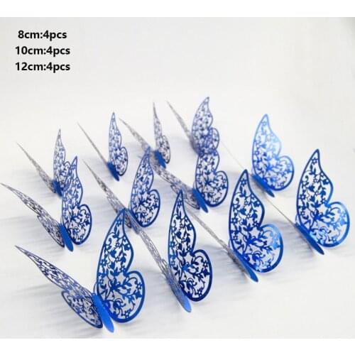 12 Pcs/Set Butterfly Wall Stickers DIY Home Decoration Wall Stickers Wedding Party Wedding Decoration Refrigerator Stickers
