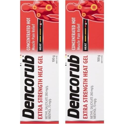 Original Dencorub 2PCS Extra Strength Heat Gel No odour Arthritis Rheumatism Lumbago Fibrositis Sore backs Muscles pain Relief