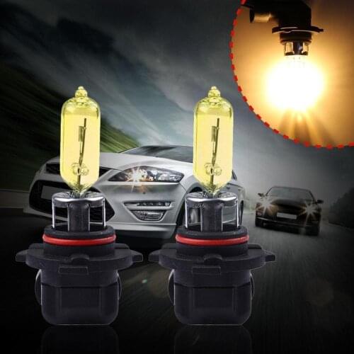 2PCS HB3 9005 Yellow 12V 60W Super Bright Halogen Lamps Automobiles Super Bright Source Auto Bulbs Light Car Glass Headligh N3W3