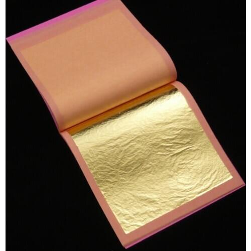 High quality 25 pieces per booklet 8x8cm genuine 23K gold leaf Pure Gold Foil