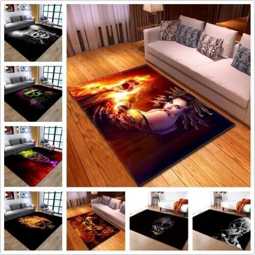 3D Printed Skull Pattern Area Rugs Home Entrance/Aisle/Hallway Mats Creative Nordic Carpets for Living Room Bedroom Decor carpet