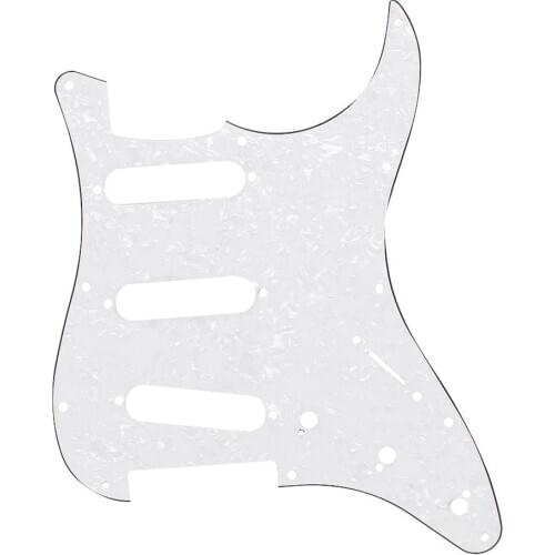 3Ply Strat Style Scratch Plate Pearl White Guitar Pickguard For Strat New