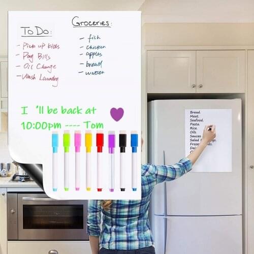 A4 Magnetic Whiteboard for Fridge Magnets Magnetic White Board Marker Child Kids Drawing Board Kithen Office Meeting Message Pad