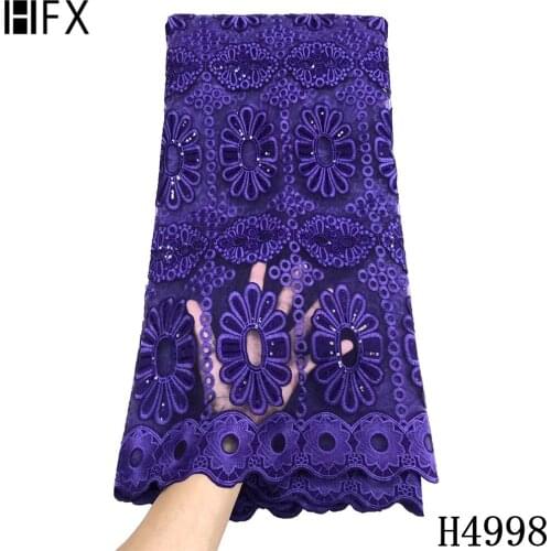 HFX African French Lace With Sequins Lace Fabric High Quality African Tulle Lace Fabric Net Lace For Wedding Party Dresse