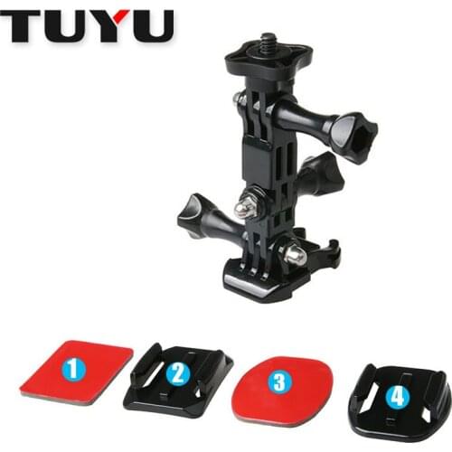 Gopro Accessories 4 Ways Turntable Buckle Mount for Go Pro Hero 4 5 6 4s 5s SJCAM SJ4000 EKEN H9 H9R for XiaoMi Yi action camera